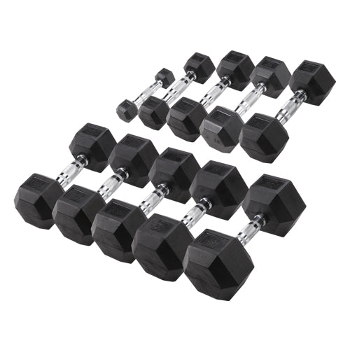Bodytrading Gummiüberzogene Hex-Hanteln im Set von 1 bis 10 kg HEXDU1-10