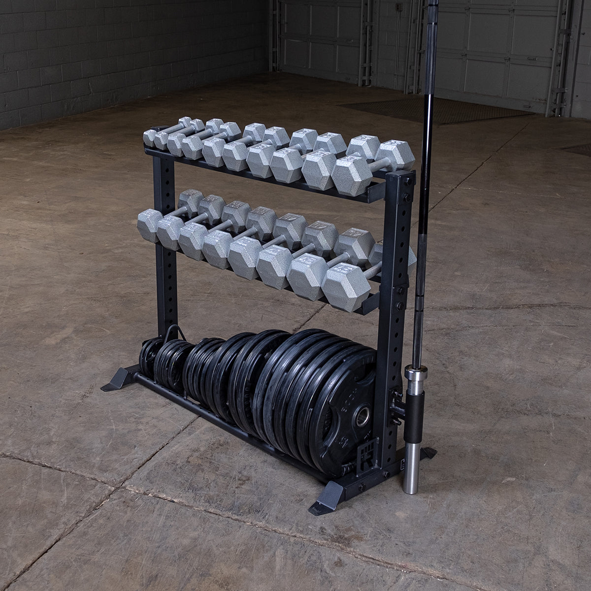 Rugged Combination Weight Plate Dumbbell Rack Y420