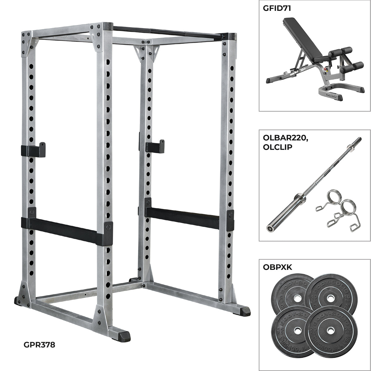 Body-Solid Power Rack Chicago Paket GPR378CHPD