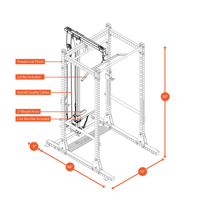 Rugged Lat Attachment for Power Rack Y210